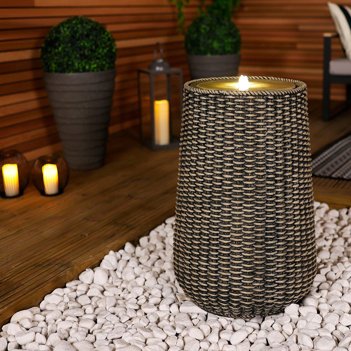 Rattan Effect Water Feature with LED light
